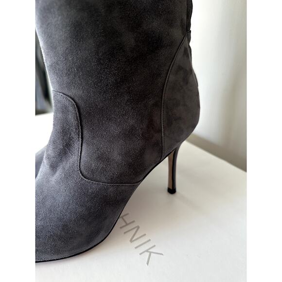 $1995 Manolo Blahnik Likanskim Boots Fur Suede Tall Womens Shoes Size 37.5 New - Picture 11 of 11
